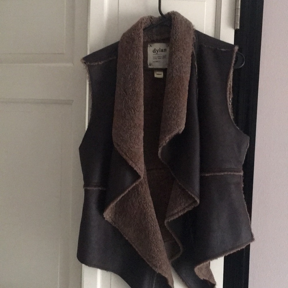 Dylan brown faux fur vest.